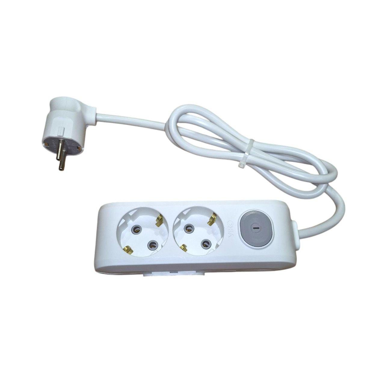 Удлинитель 16 А 3,5 кВт 2 гнезда с заземлением и выключателем 1 м (42751)