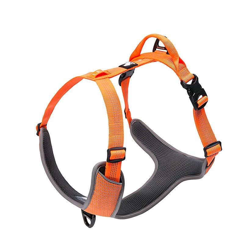 Шлея для собак Truelove TLH6071 светоотражающая с прочной ручкой регулируемая M Оранжевый