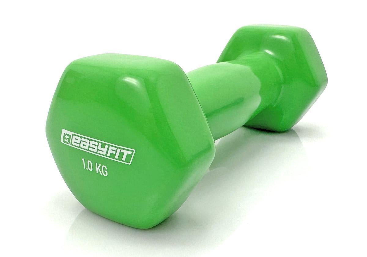 Гантель для фитнеса EasyFit 1 кг с виниловым покрытием Салатовый (EF-0010-G)