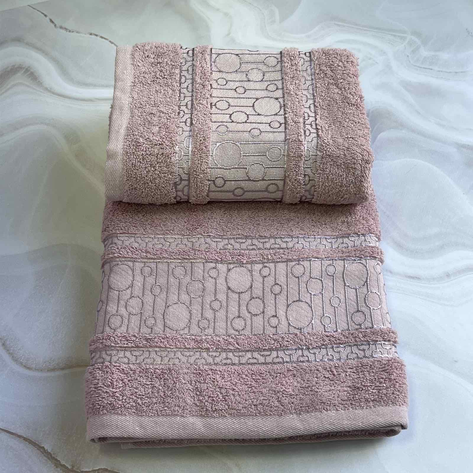 Набор полотенец банное и для лица 70х40 см/50х90 см 2 шт. Розовый (mame2v1krug-pembe) - фото 3 Набор полотенец банное и для лица 70х40 см/50х90 см 2 шт. Розовый (mame2v1krug-pembe) - фото 3
