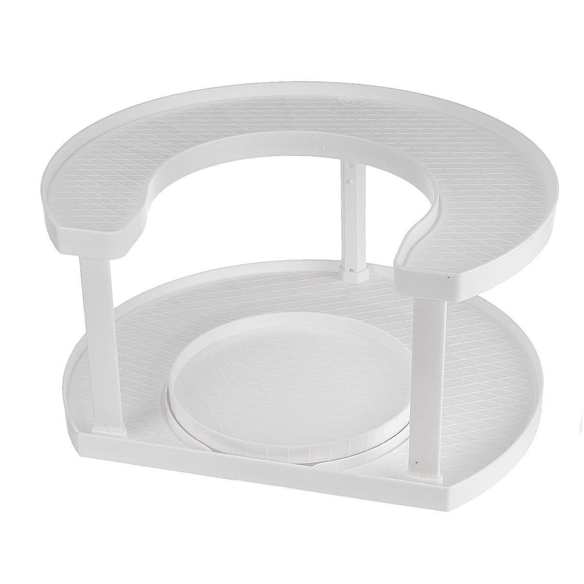 Полка-органайзер для специй Spice Spinner двухъярусная с поворотным механизмом Белый (41e0e934)