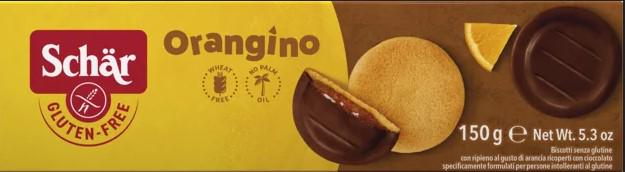 Печенье без глютена с апельсиновою начинкой Dr. Schar Orangino 150 г (8008698001325)