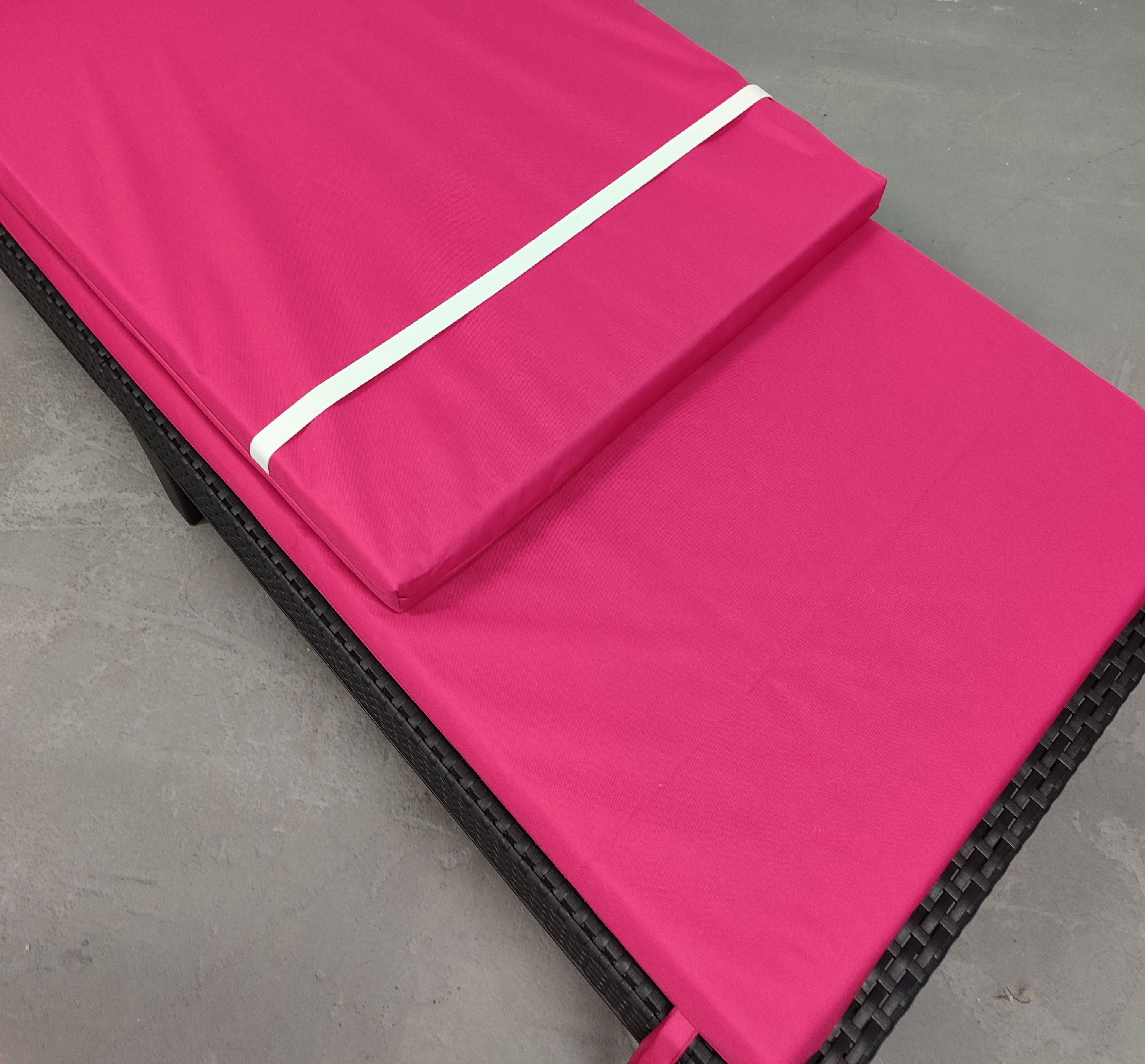 Матрац для шезлонга eGarden RIO 195x58x4 см Фуксія (5739) - фото 4 Матрац для шезлонга eGarden RIO 195x58x4 см Фуксія (5739) - фото 4