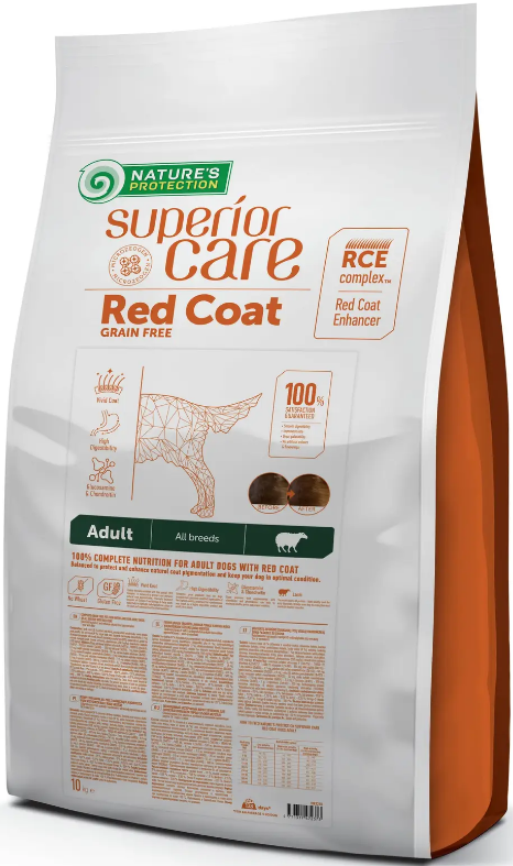 Корм сухой беззерновой Superior Care Red Coat Grain Free All для взрослых собак всех пород с рыжей окраской шерсти (NPSC47237)
