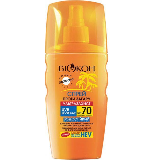 Спрей против загара Біокон Ультразащита водостойкий для очень светлой кожи SPF70 160 мл (MBN-39544)
