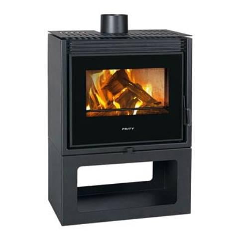 Печь на дровах буржуйка PRITY PM-TV 13 кВт панорама