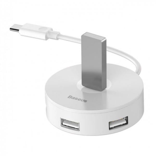 Хаб Type-C Baseus Round Box to 1USB3,0/3USB2,0 CA-G02 White - фото 3