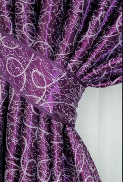 Комплект штор Жаклин двухсторонний блекаут 1,5х2,7 м 2 шт. Фиолетовый (645ш) - фото 2