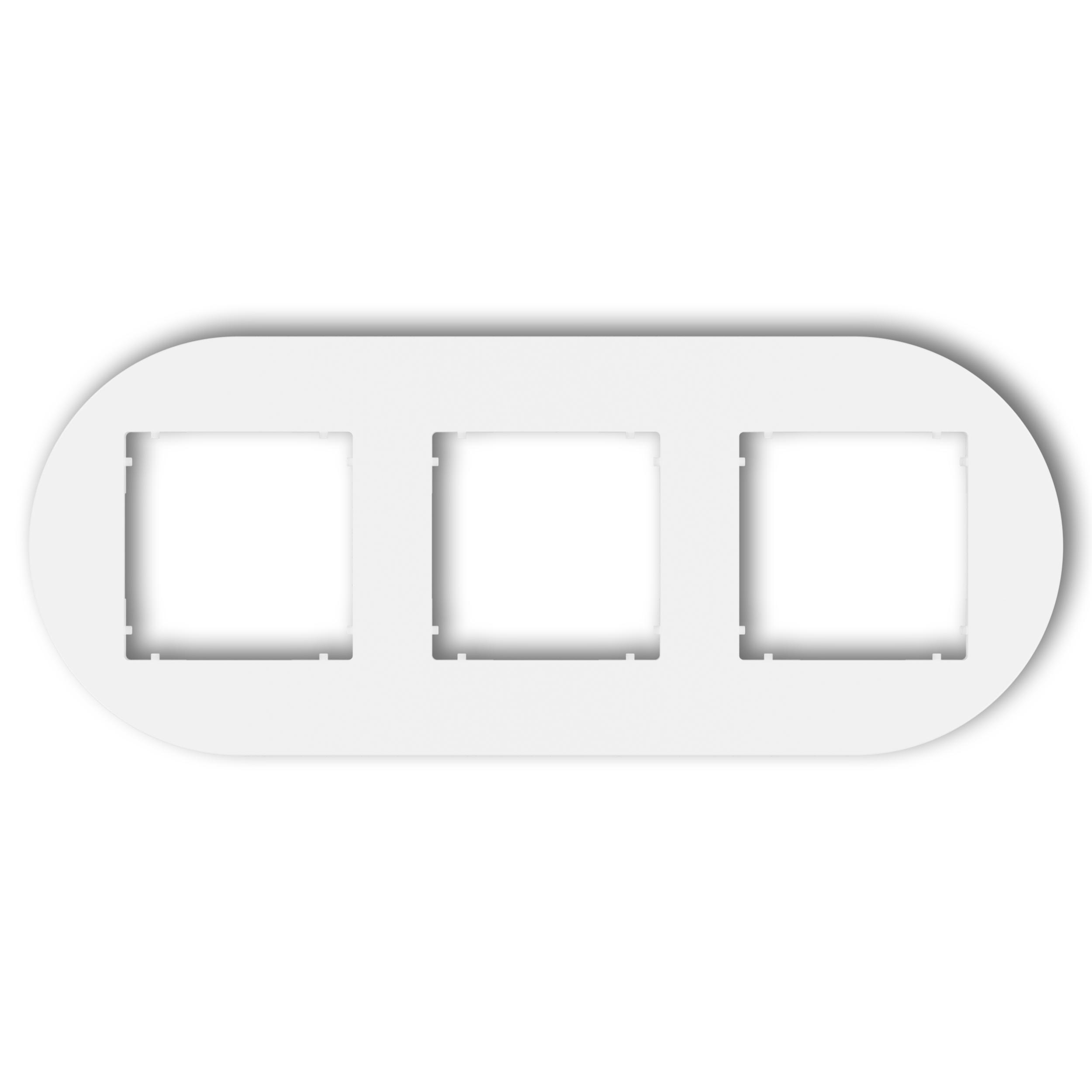 Рамка тройная универсальная круглая Karlik Mini Белый матовый (25MRTO-3)