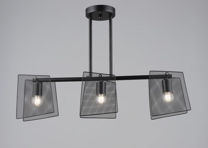 Люстра потолочная Sirius с металлическими сетчатыми пластинами под три лампы Е27 IP20 B S2469/3 BK Черный (28686374)