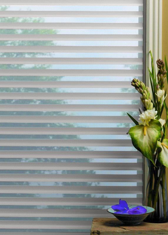 Рулонна штора Силуeт-3D день-ніч відкритого типу 140х170 см Білий