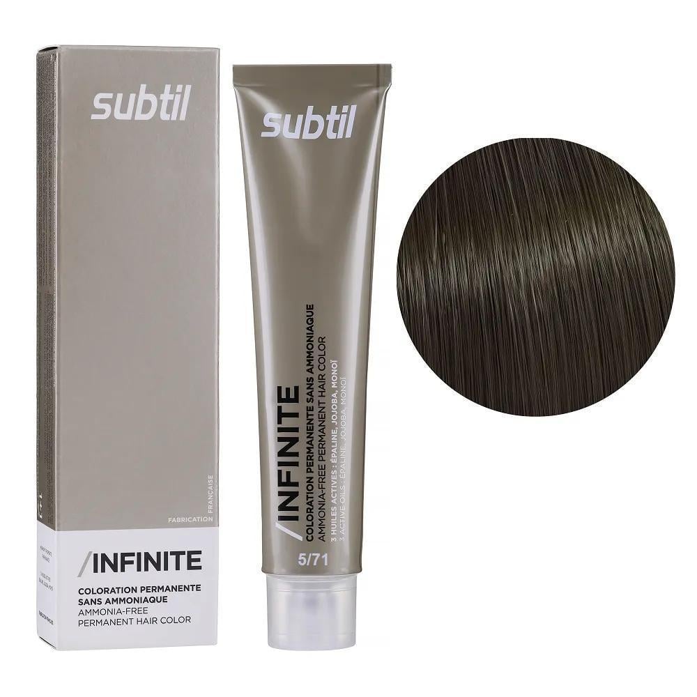 Крем-краска безаммиачная для волос Subtil Infinite Permanent Hair Color 5.71 Светлый каштановый пепельный шатен 60 мл