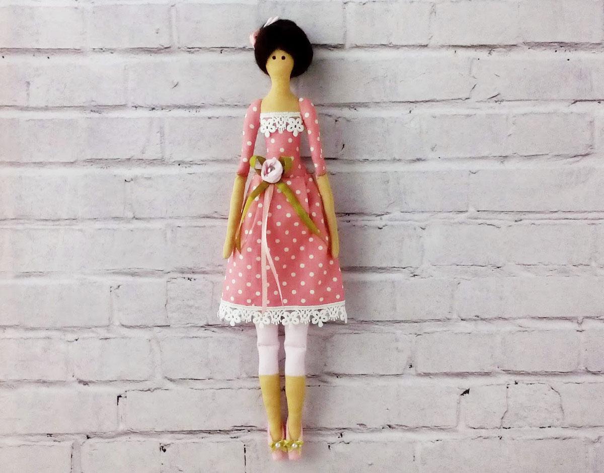 Интерьерная кукла в стиле тильда в платье Розовый (1335006853)