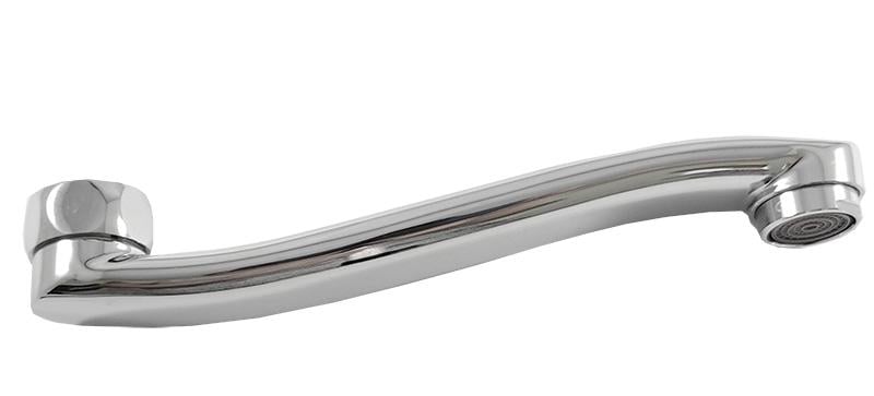 Гусак для ванни Frap F20S плоский вигнутий 20 см Хром