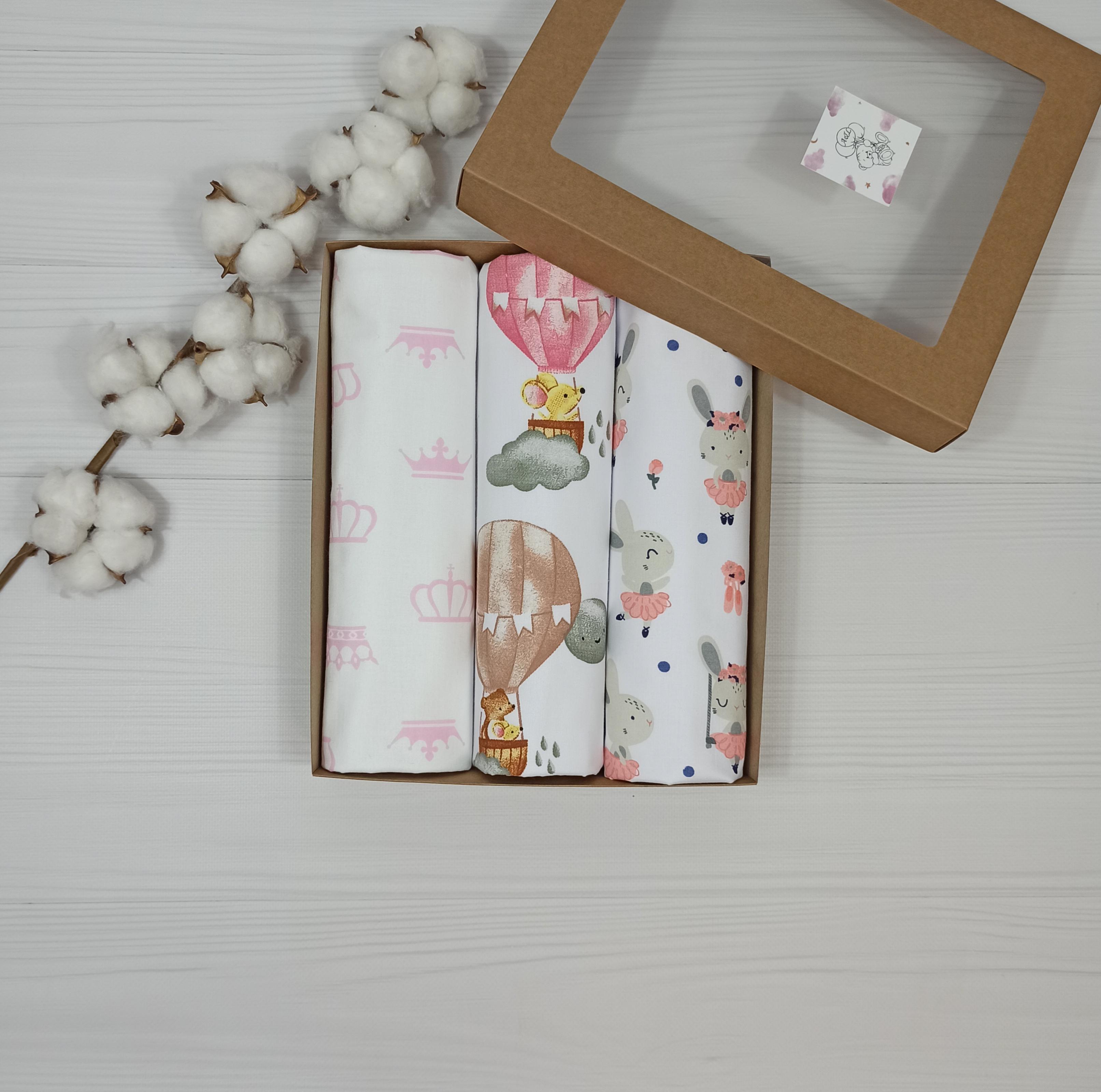 Пеленки детские a.l.babybox Воздушные шары 50х80 см 3 шт. Разноцветный (NA 18169779)