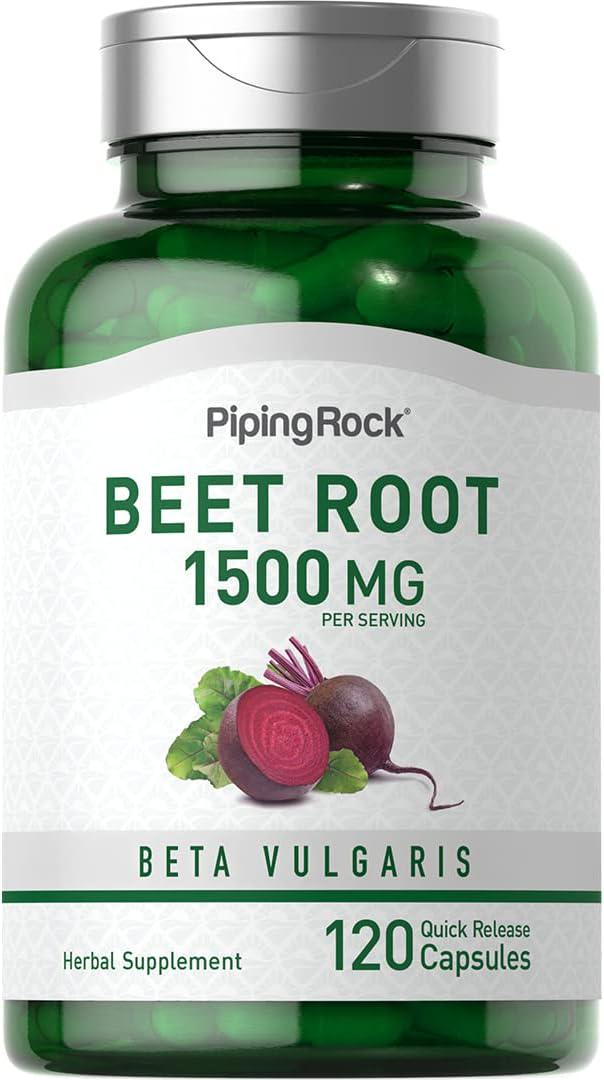 Корень свеклы Piping Rock Beet Root 1500 mg per serving 120 Quick Release capsules