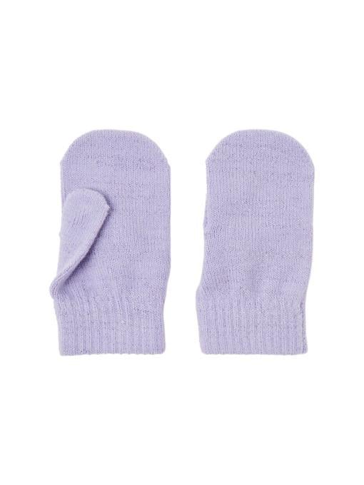 Детские демисезонные перчатки вязаные для девочек Name It One size Лавандовый (25091740)
