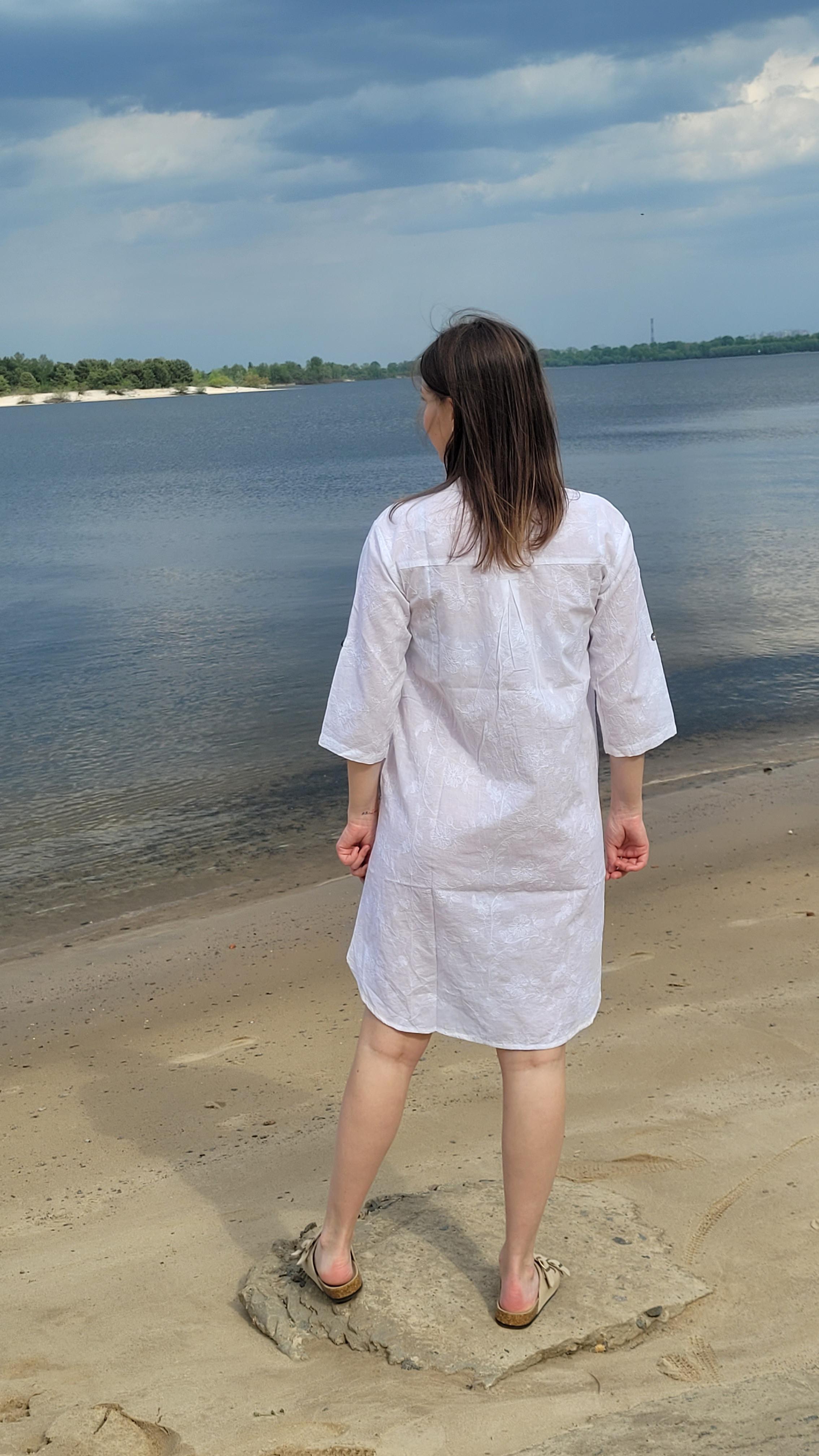 Туніка-сорочка жіноча з вишивкою на гудзиках XXL Білий - фото 5 Туніка-сорочка жіноча з вишивкою на гудзиках XXL Білий - фото 5