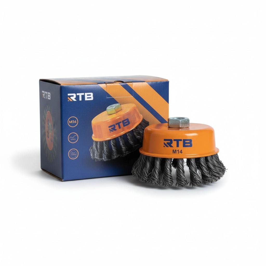 Щетка крацовки чашечная RTB для УШМ стальная жгутированная проволока 100 мм (170210)