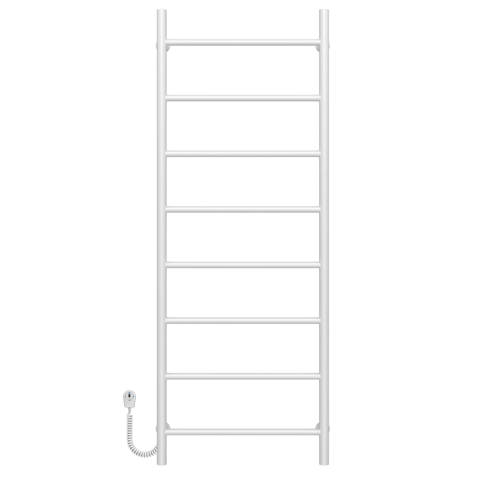 Полотенцесушитель электрический Deffi Орион П8 EF16 левое подключение нержавеющая сталь 500x1400 мм Белый (C.OR.140.50.8.EWL5)