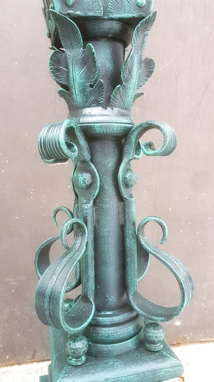 Фонарь уличный Е27 IP44 с патиной 20x20x85 см Зеленый - фото 2