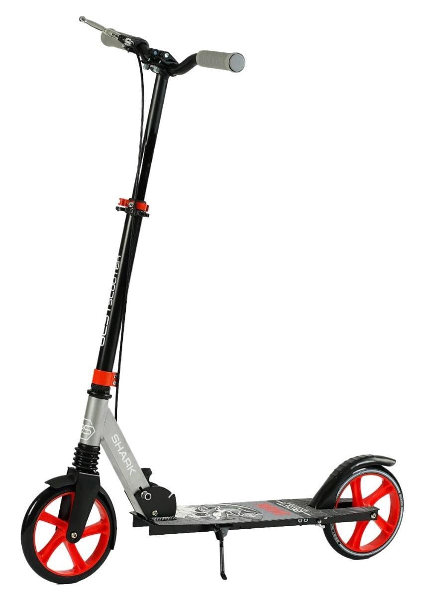 Самокат двухколесный Best Scooter колеса PU/1 амортизатор с ручным тормозом/зажим руля Black (147538)