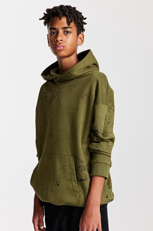 Худі для хлопчика на флісі H&M 134-140 см 8-10 років Хакі