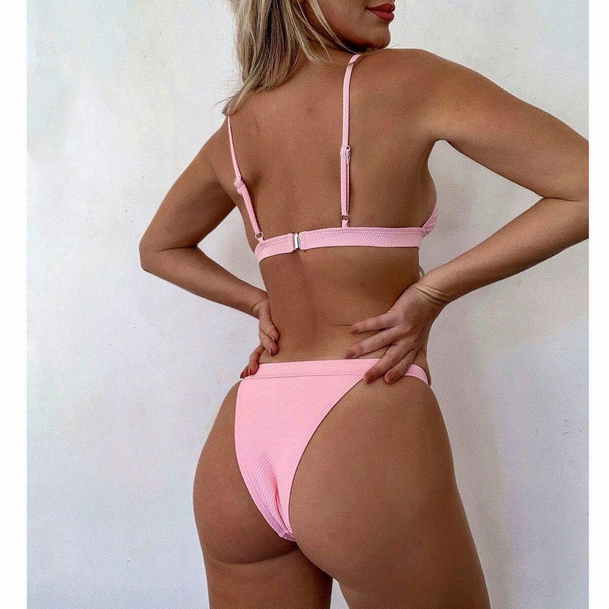 Купальник женский бикини из структурной рыбаны Diamond Be-6372 M Розовый - фото 2 Купальник женский бикини из структурной рыбаны Diamond Be-6372 M Розовый - фото 2