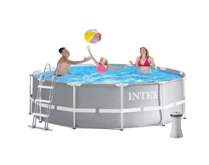 Бассейн каркасный Intex с фильтр-насосом 3 785 л/час стремянкой тентом и подстилкой 366х99 см Бассейн каркасный Intex с фильтр-насосом 3 785 л/час стремянкой тентом и подстилкой 366х99 см