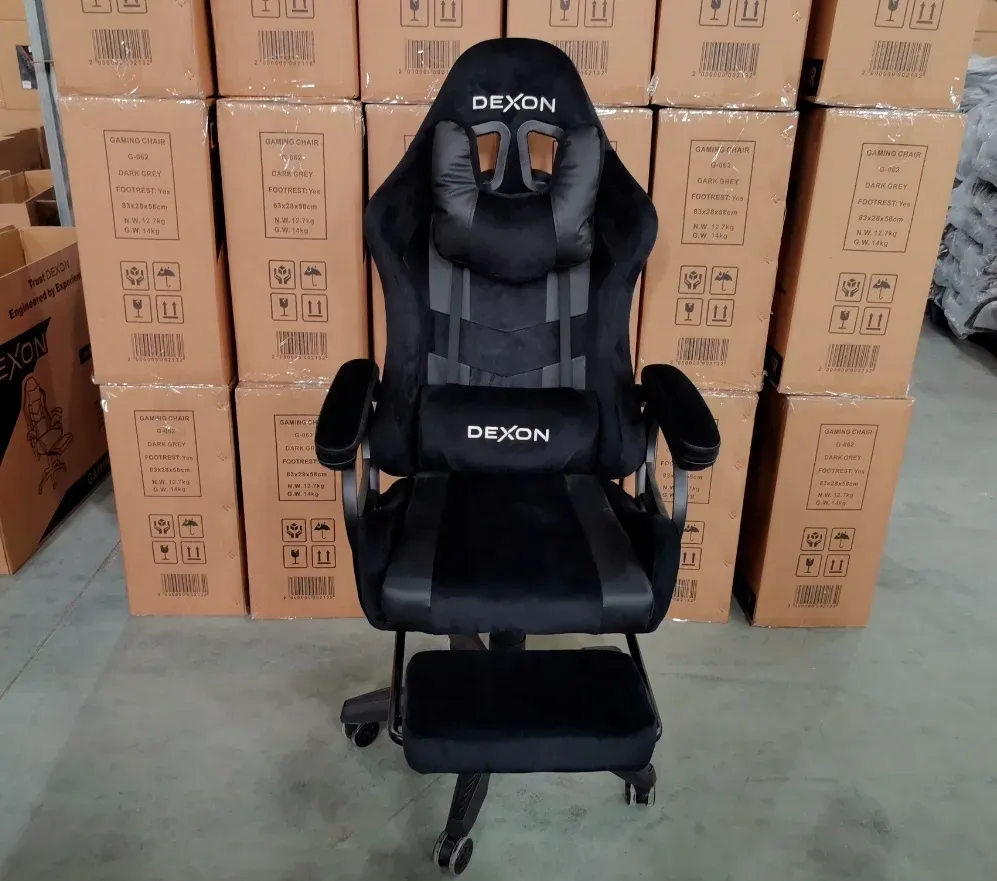 Геймерское кресло DEXON VECTOR с подставкой для ног велюр/экокожа Черный(40286) - фото 10 Геймерское кресло DEXON VECTOR с подставкой для ног велюр/экокожа Черный(40286) - фото 10