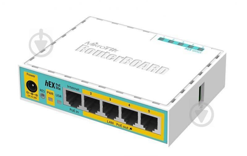 Маршрутизатор MikroTik RouterBOARD RB750UPr2 hEX PoE lite (650MHz/64Mb, 1xUSB, 5х100Мбіт, PoE in, PoE out) - фото 2