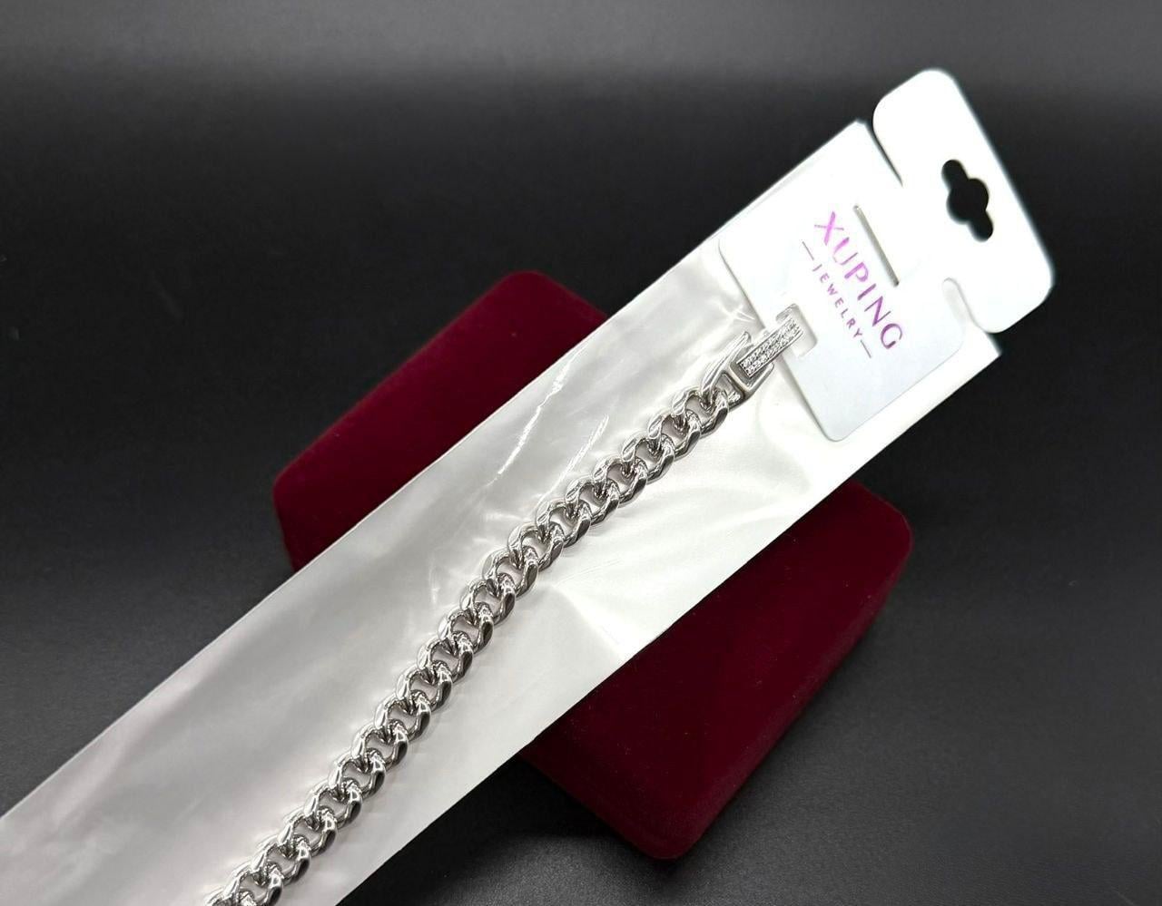 Браслет на руку женский Xuping из медицинского золота 17 см Серебряный (2902551315)