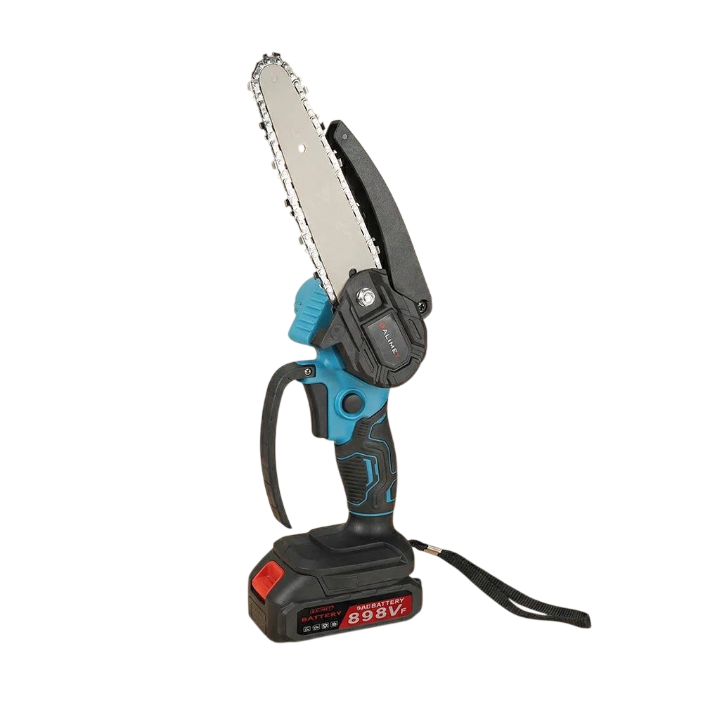 Пила аккумуляторная цепная 2 шины 2 цепи с кейсом 2 АКБ 2000 mAh Черный/Синий (0301-0001)