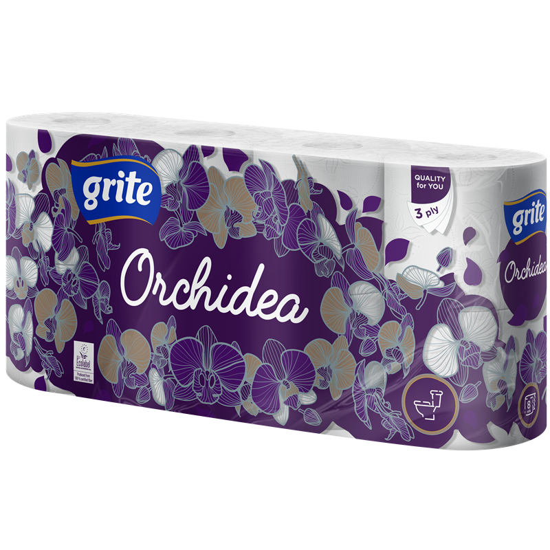 Туалетний папір GRITE Orchidea 17,4 м 3 шари 8 рулонів (3TGORG1308_2016)