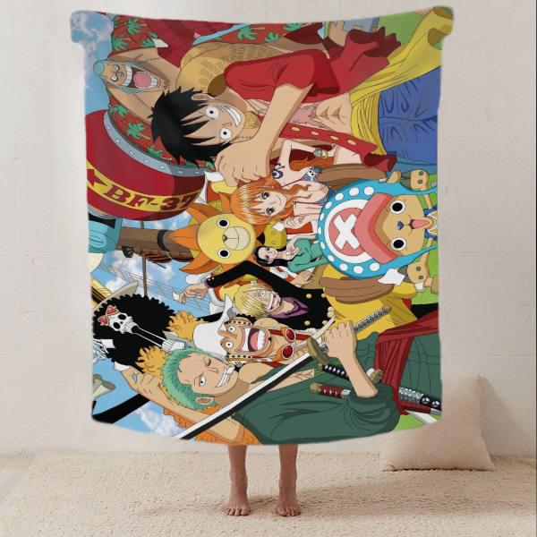 Плед плюшевый с 3D рисунком One Piece велюр 135х160 см (120222472В)