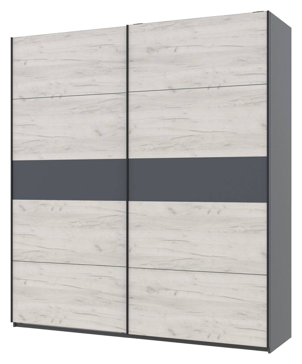 Шкаф-купе двухдверный Doros G-Caiser 220х60х240 см Графитовый/Дуб Крафт Белый/Графитовый (DRS-011025)
