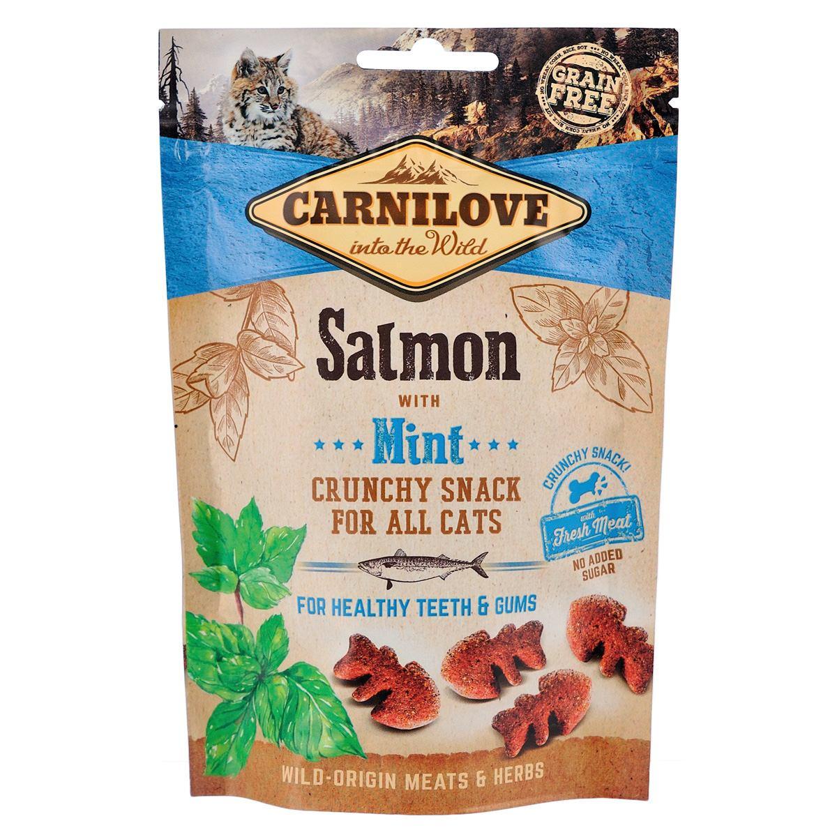 Ласощі для кішок Carnilove Cat Semi Moist Snack з лососем та м'ятою 50 г (1886611218)
