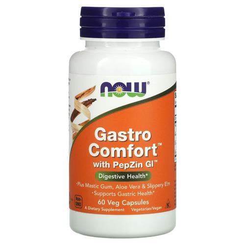 Цинк NOW Gastro Comfort with PepZin GI 60 капс. (NOW-03520)
