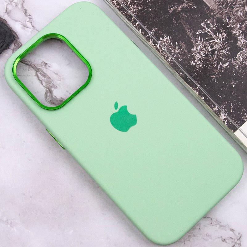 Противоударный чехол Silicone Case Metal Buttons (AA) для Apple iPhone 13 Pro Max (6.7") Зеленый / Pistachio - фото 7