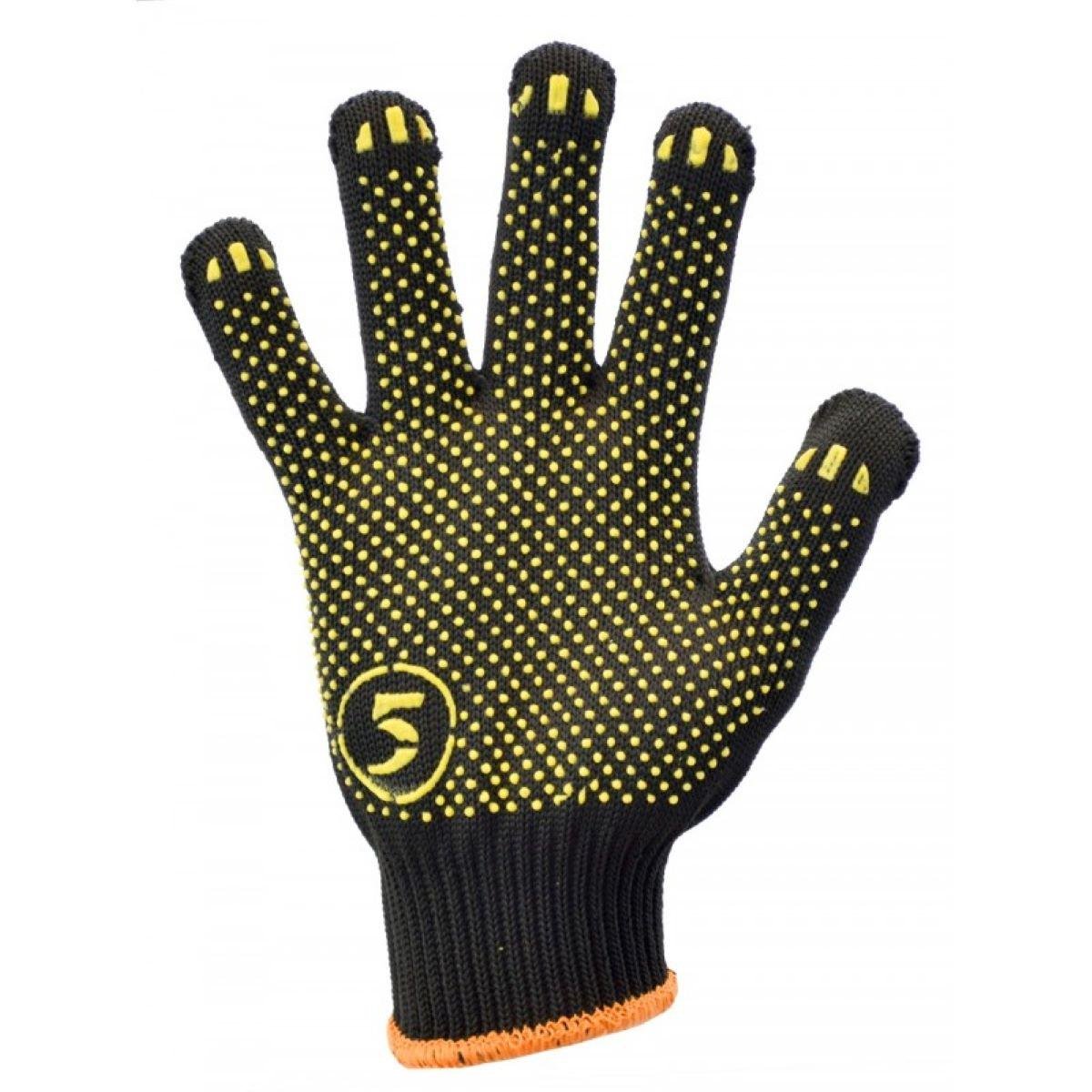 Рукавички робочі трикотажні Trident 5511 з ПВХ крапкою 10 клас платировка 70 г Чорний (200419)