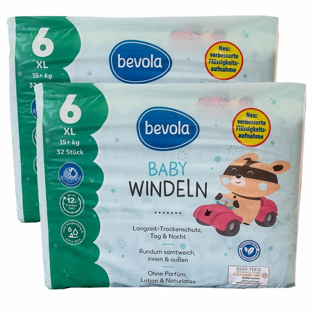 Підгузки дитячі Bevola Baby 6 XL 15+ кг 64 шт. (103166883)