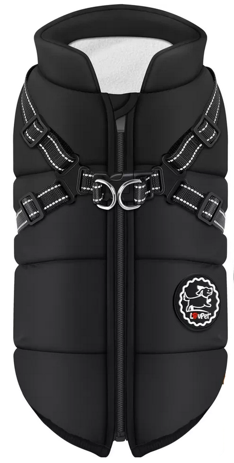 Куртка для собак LOVPET зимняя на флисе р. 35 Черный