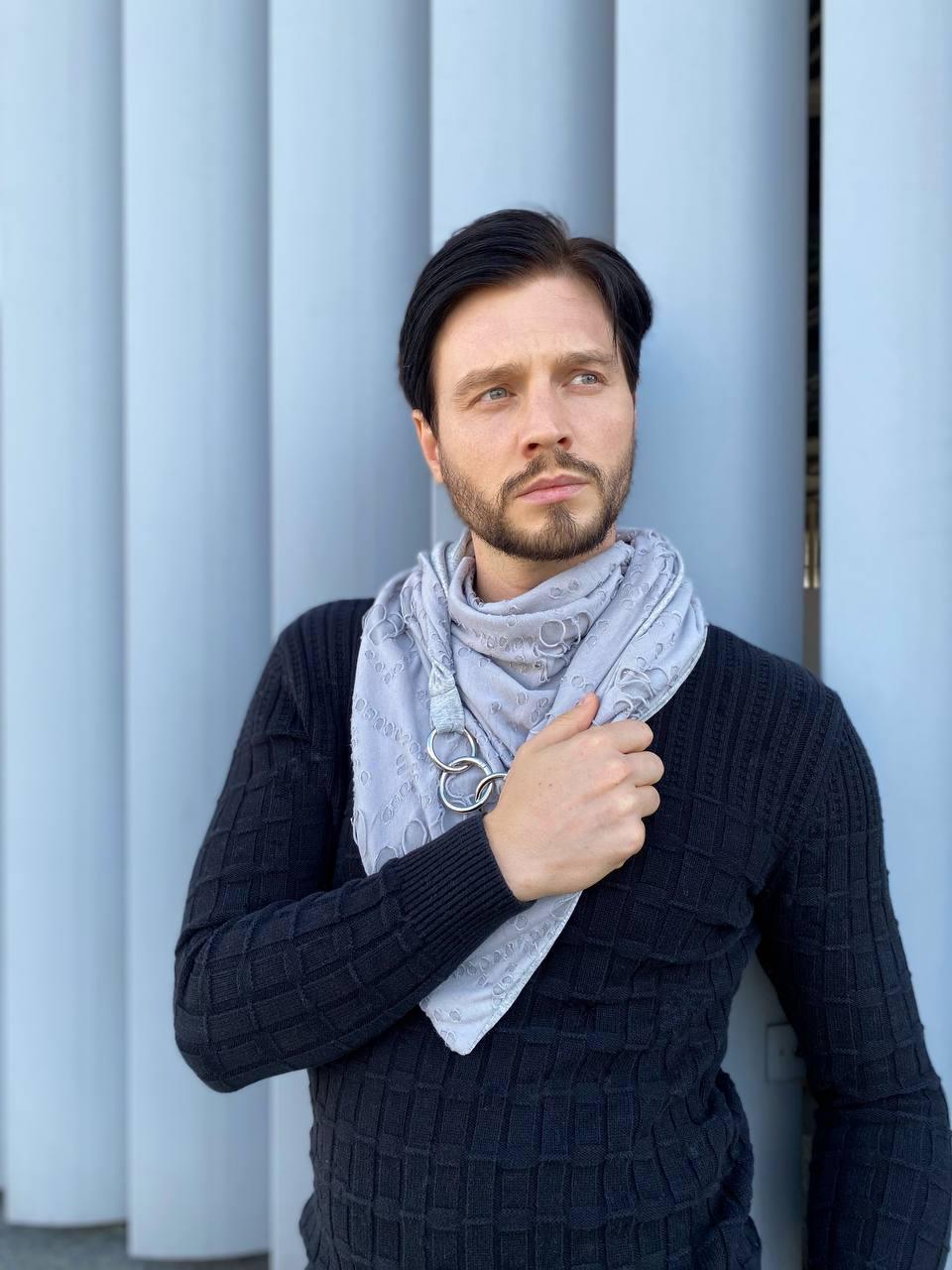 Шарф чоловічий My Scarf Единбург двосторонній Світло-сірий (29512904)