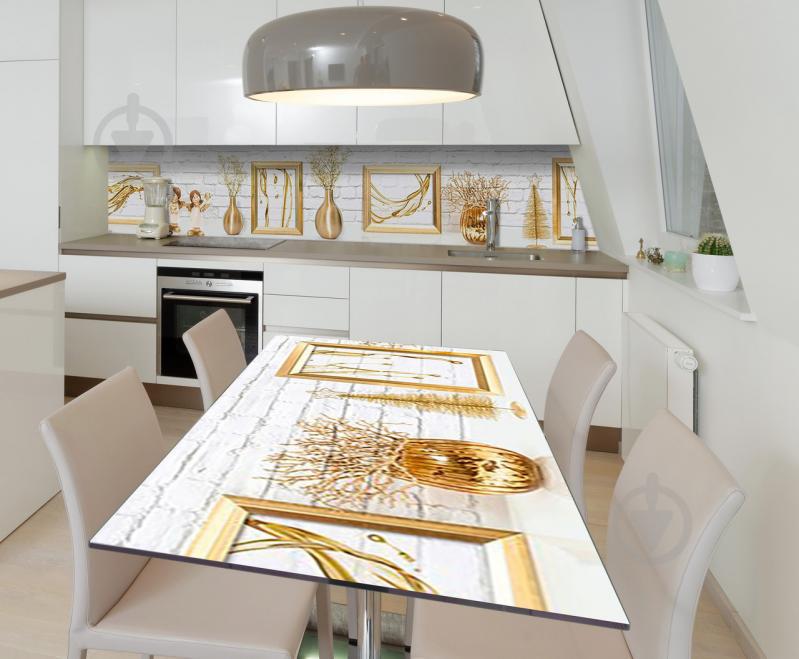 Наклейка 3Д виниловая на стол Zatarga «Золотые надежды» 600х1200 мм для домов, квартир, столов, кофейн, кафе Наклейка 3Д виниловая на стол Zatarga «Золотые надежды» 600х1200 мм для домов, квартир, столов, кофейн, кафе