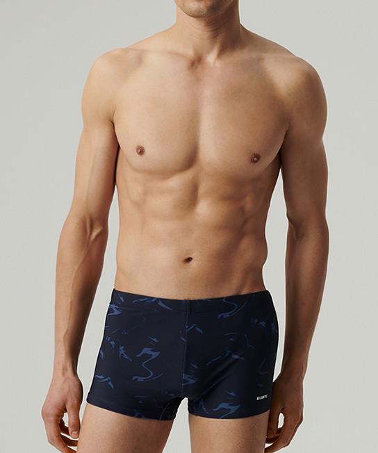 Плавки-шорти чоловічі Atlantic KMS-319 облягаючі короткі з принтом S Темно-синій/Блакитний (2602687247)