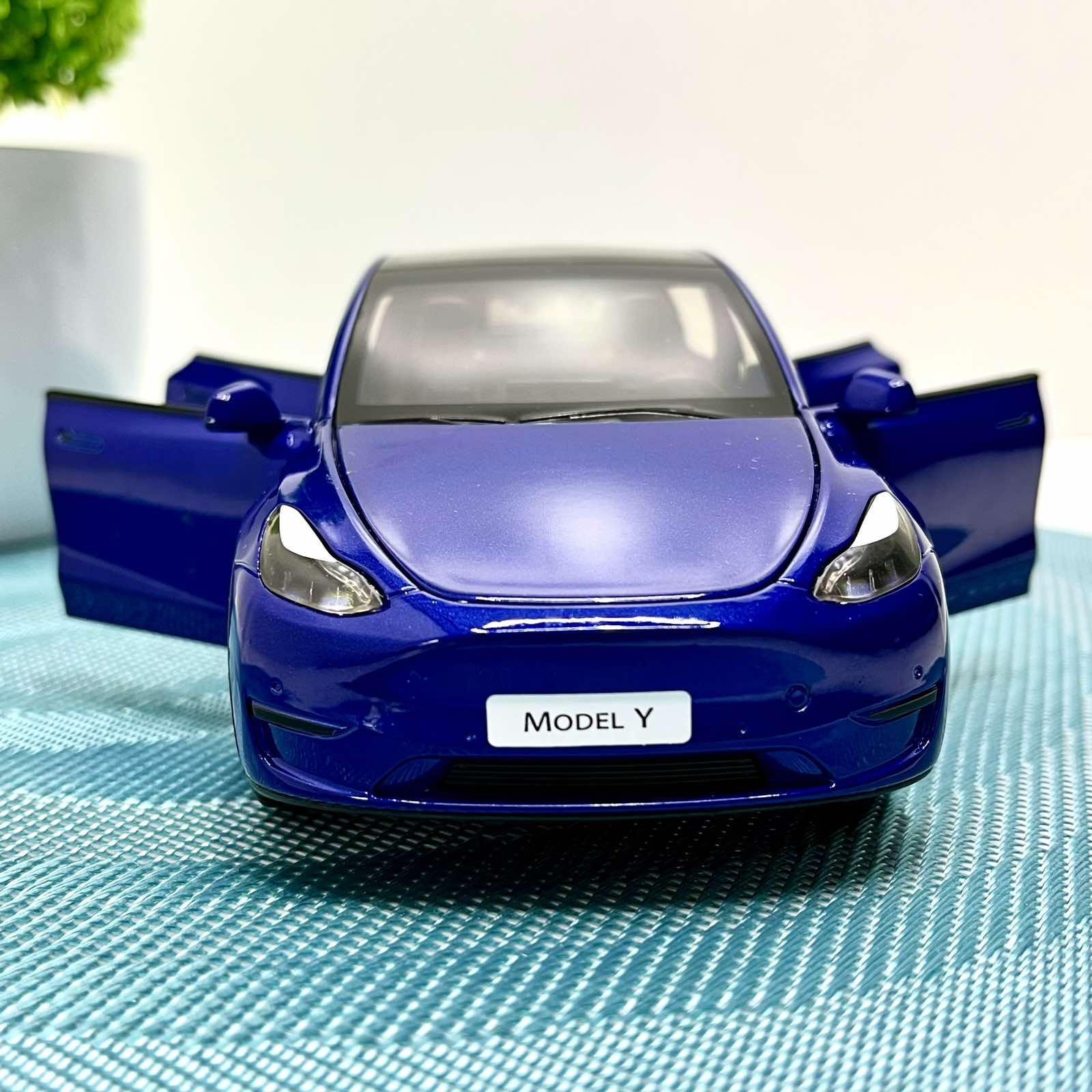 Машина АвтоСвіт Tesla Model Y інерційна відчиняються двері/капот/багажник 17 см Синій (AP-2001) - фото 4