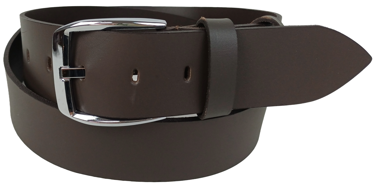 Ремень Skipper мужской широкий натуральная кожа Темно-коричневый