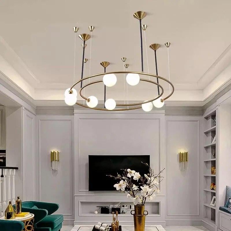 Люстра неймовірна дизайнерська Planet Orbit Золотий (MJ 77-800 GD)