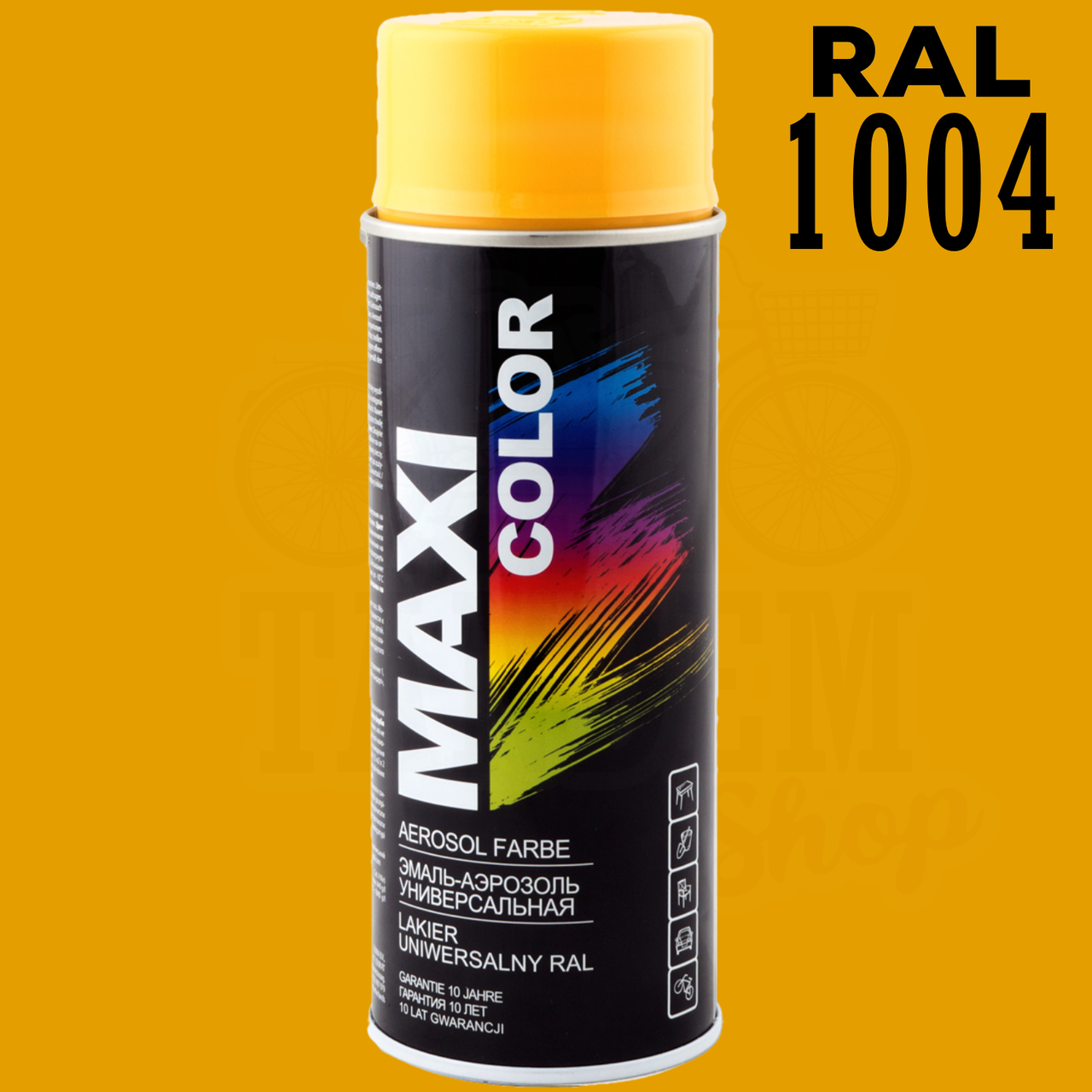 Краска-эмаль универсальная Maxi Color 400 мл Золотисто-желтый (RAL 1004) - фото 2