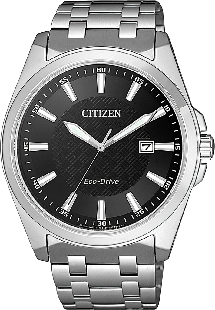 Наручний годинник чоловічий Citizen BM7108-81E Eco-Drive із сапфіровим склом/сталевим корпусом/чорним циферблатом та водозахистом 100 м